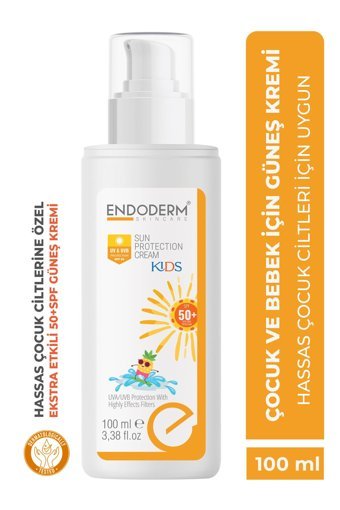 Endoderm Sun Protection 50 Faktör Tüm Ciltler İçin Nemlendirici Suya Dayanıklı Yüz Güneş Kremi 100 ml