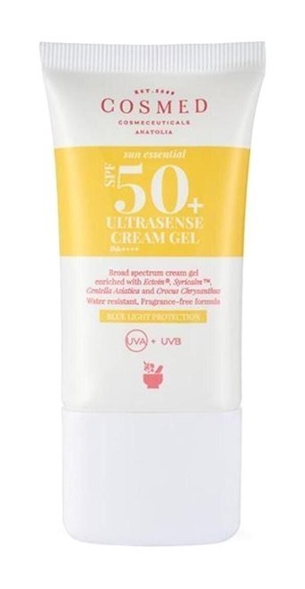 Cosmed Essential Ultrasense 50 Faktör Tüm Ciltler İçin Nemlendirici Suya Dayanıklı Yüz Güneş Kremi 40 ml