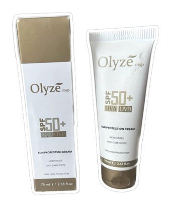 Olyze Msp Msp Sun Protection 50 Faktör Tüm Ciltler İçin Nemlendirici Suya Dayanıklı Yüz Güneş Kremi 75 ml