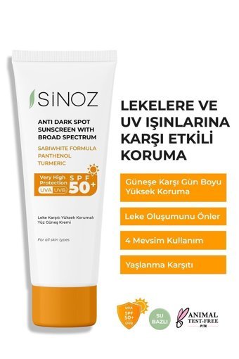 Si̇noz Hassas Ciltler İçin Leke Karşıtı Güneş Kremi 50 ml