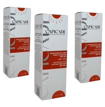 Capicade 50 Faktör Tüm Ciltler İçin Leke Karşıtı Nemlendirici Suya Dayanıklı Yüz Güneş Kremi 3x100 ml
