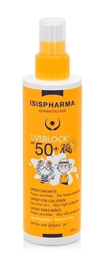 Isispharma Kids 50 Faktör Tüm Ciltler İçin Leke Karşıtı Nemlendirici Yağsız Suya Dayanıklı Yüz ve Vücut Güneş Kremi 200 ml