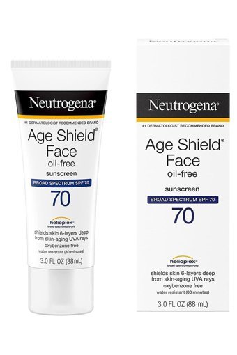 Neutrogena Age Shield Face 70 Faktör Tüm Ciltler İçin Leke Karşıtı Nemlendirici Yağsız Suya Dayanıklı Yüz Güneş Losyonu 88 ml