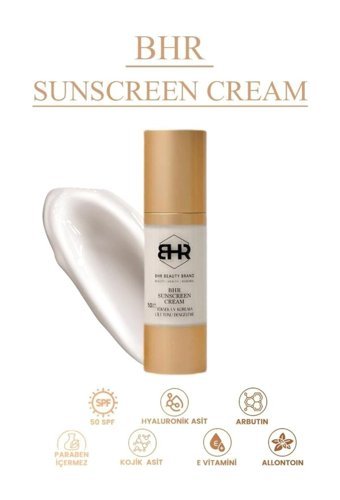 Bhr Beauty Brand 50 Faktör Tüm Ciltler İçin Nemlendirici Suya Dayanıklı Yüz Güneş Kremi 30 ml