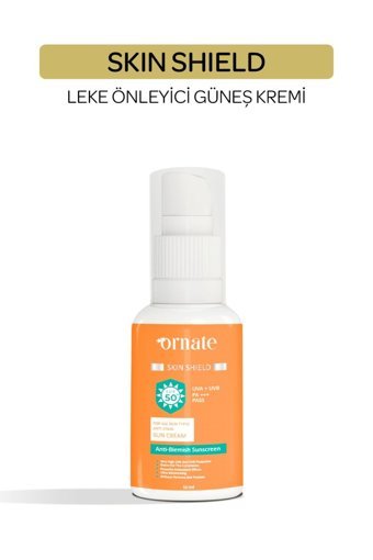 Ornate 50 Faktör Tüm Ciltler İçin Leke Karşıtı Nemlendirici Suya Dayanıklı Yüz ve Vücut Güneş Kremi 50 ml