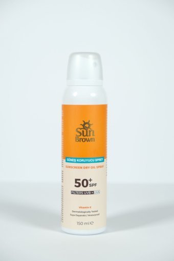 Sun Brown 50 Faktör Tüm Ciltler İçin Leke Karşıtı Nemlendirici Yağsız Suya Dayanıklı Yüz ve Vücut Güneş Kremi 150 ml