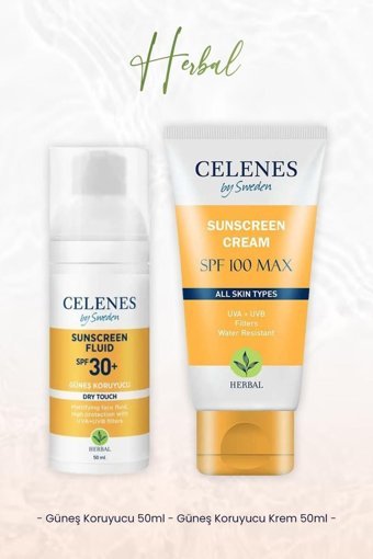 Celenes 50 Faktör Tüm Ciltler İçin Leke Karşıtı Nemlendirici Yağsız Suya Dayanıklı Yüz ve Vücut Güneş Kremi 50 ml