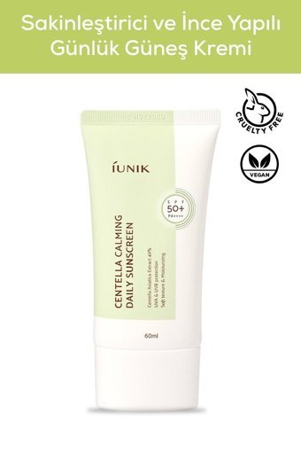 Iunik 50 Faktör Tüm Ciltler İçin Leke Karşıtı Nemlendirici Yağsız Suya Dayanıklı Yüz ve Vücut Güneş Kremi 60 ml