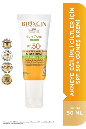Bioxcin Sun Care 50 Faktör Tüm Ciltler İçin Nemlendirici Suya Dayanıklı Yüz Güneş Kremi 50 ml