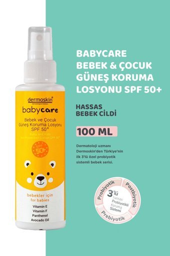 Dermoskin Sun Protection 50 Faktör Tüm Ciltler İçin Leke Karşıtı Nemlendirici Yağsız Suya Dayanıklı Yüz ve Vücut Güneş Losyonu 100 ml