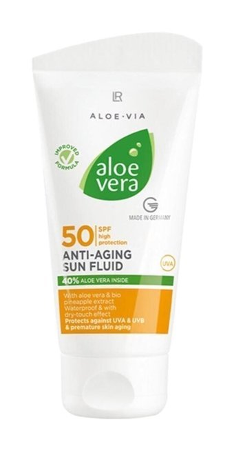 Lr Sun Fluıd 50 Faktör Tüm Ciltler İçin Leke Karşıtı Nemlendirici Yaşlanma Karşıtı Yağsız Suya Dayanıklı Yüz ve Vücut Güneş Kremi 50 ml