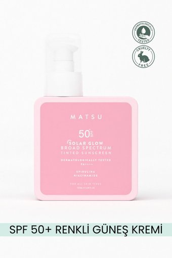 Matsu Renkli 50 Faktör Tüm Ciltler İçin Leke Karşıtı Nemlendirici Kapatıcılı Suya Dayanıklı Yüz Güneş Kremi 100 ml