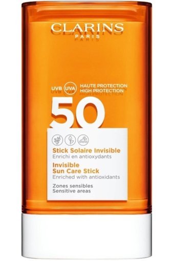 Clarins Sun Care Stick 50 Faktör Tüm Ciltler İçin Leke Karşıtı Nemlendirici Yağsız Suya Dayanıklı Yüz ve Vücut Güneş Kremi 50 ml