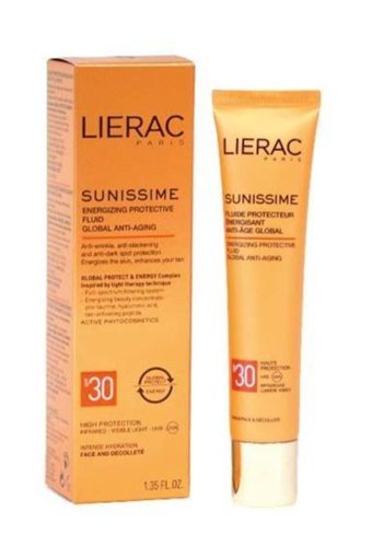 Lierac Sunissime Energizing 30 Faktör Tüm Ciltler İçin Nemlendirici Suya Dayanıklı Yüz Güneş Kremi 40 ml