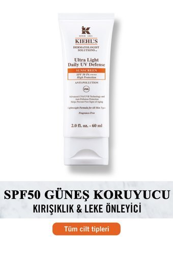 Kiehl'S 50 Faktör Tüm Ciltler İçin Leke Karşıtı Nemlendirici Yağsız Suya Dayanıklı Yüz ve Vücut Güneş Kremi 60 ml