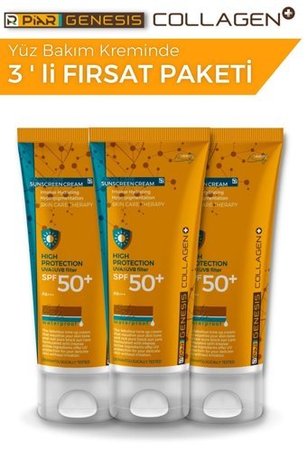 Piar Genesis Renkli 50 Faktör Tüm Ciltler İçin Leke Karşıtı Nemlendirici Kapatıcılı Suya Dayanıklı Yüz ve Vücut Güneş Kremi 75 ml