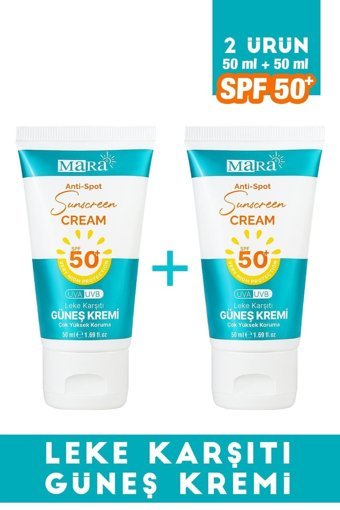 Mara Anti-Spot 50 Faktör Tüm Ciltler İçin Leke Karşıtı Nemlendirici Aydınlatıcı Yağsız Suya Dayanıklı Yüz Güneş Kremi 50 ml