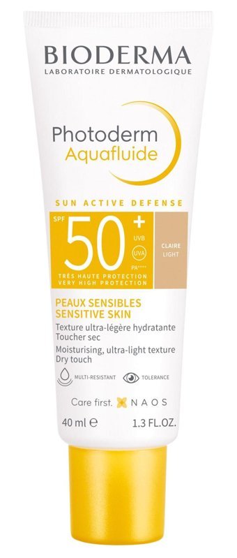 Bioderma Photoderm Aquafluide Renkli 50 Faktör Hassas Ciltler İçin Leke Karşıtı Nemlendirici Yaşlanma Karşıtı Yağsız Suya Dayanıklı Yüz ve Vücut Güneş Kremi 40 ml