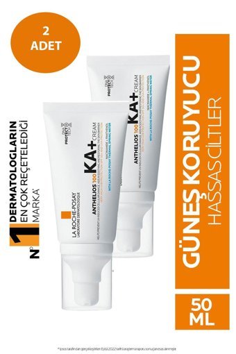 La Roche Posay Anthelios 50 Faktör Tüm Ciltler İçin Leke Karşıtı Nemlendirici Yağsız Suya Dayanıklı Yüz ve Vücut Güneş Kremi 2x50 ml