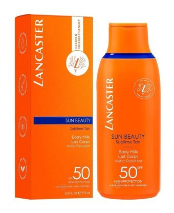 Lancaster Sun Beauty 50 Faktör Tüm Ciltler İçin Nemlendirici Aydınlatıcı Suya Dayanıklı Yüz Güneş Sütü 175 ml
