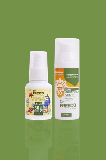 Dr Fresco 50 Faktör Tüm Ciltler İçin Leke Karşıtı Nemlendirici Yağsız Suya Dayanıklı Yüz ve Vücut Güneş Kremi 50 ml