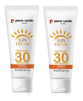 Pierre Cardin 30 Faktör Tüm Ciltler İçin Nemlendirici Suya Dayanıklı Yüz Güneş Kremi 2x75 ml