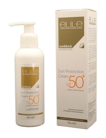 Elile 50 Faktör Tüm Ciltler İçin Nemlendirici Suya Dayanıklı Yüz Güneş Kremi 150 ml