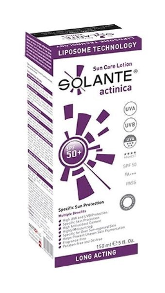 Solante 50 Faktör Tüm Ciltler İçin Nemlendirici Suya Dayanıklı Yüz Güneş Kremi 50 ml