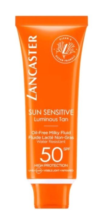 Lancaster 50 Faktör Tüm Ciltler İçin Leke Karşıtı Nemlendirici Yağsız Suya Dayanıklı Yüz ve Vücut Güneş Kremi 50 ml