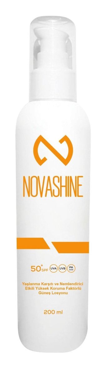 Novashine Sun Cream 50 Faktör Tüm Ciltler İçin Leke Karşıtı Nemlendirici Yaşlanma Karşıtı Yağsız Suya Dayanıklı Yüz Ve Vücut Güneş Losyonu 200 ml
