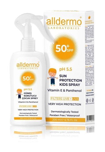 Alldermo 50 Faktör Tüm Ciltler İçin Nemlendirici Suya Dayanıklı Yüz ve Vücut Güneş Kremi 200 ml