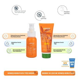 Angie Sun 50 Faktör Tüm Ciltler İçin Leke Karşıtı Nemlendirici Yağsız Suya Dayanıklı Yüz Güneş Kremi 50 ml