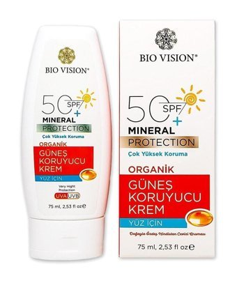 Biovision 50 Faktör Tüm Ciltler İçin Leke Karşıtı Nemlendirici Yağsız Suya Dayanıklı Yüz Güneş Kremi 75 ml