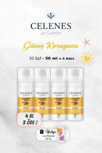 Celenes Celenes By Sweden 50 Faktör Tüm Ciltler İçin Nemlendirici Suya Dayanıklı Yüz Güneş Kremi 50 ml