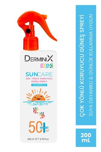Derminix 50 Faktör Tüm Ciltler İçin Nemlendirici Suya Dayanıklı Yüz Güneş Kremi 200 ml