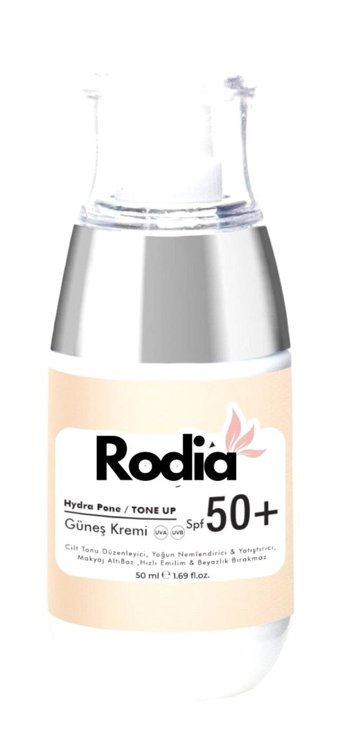 Rodia Renkli 50 Faktör Tüm Ciltler İçin Nemlendirici Kapatıcılı Suya Dayanıklı Yüz Güneş Kremi 50 ml