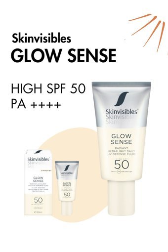 Skinvisibles Glow Sense Fluid 50 Faktör Tüm Ciltler İçin Nemlendirici Suya Dayanıklı Yüz Güneş Kremi 50 ml