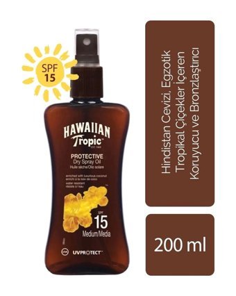Hawaiian Tropic 15 Faktör Tüm Ciltler İçin Nemlendirici Suya Dayanıklı Yüz Güneş Kremi 50 ml