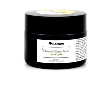 Baboon Natural Baboon 50 Faktör Tüm Ciltler İçin Nemlendirici Suya Dayanıklı Yüz Güneş Kremi 50 ml
