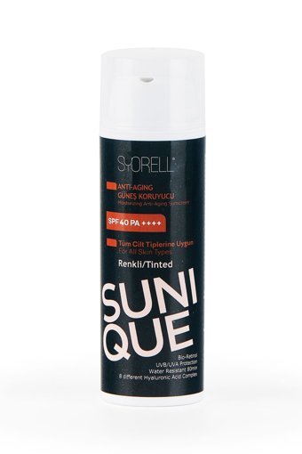 Syorell Sunıque Anti-Aging Renkli 40 Faktör Tüm Ciltler İçin Nemlendirici Kapatıcılı Suya Dayanıklı Yüz Güneş Kremi 50 ml