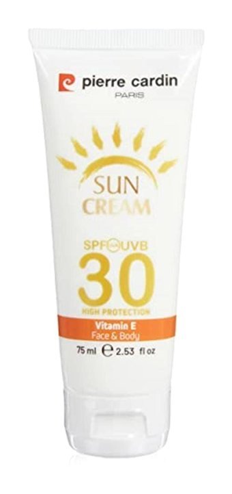 Pierre Cardin 30 Faktör Tüm Ciltler İçin Leke Karşıtı Nemlendirici Yağsız Suya Dayanıklı Yüz ve Vücut Güneş Kremi 75 ml