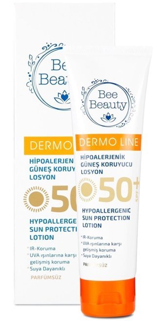 Bee Beauty 50 Faktör Tüm Ciltler İçin Nemlendirici Suya Dayanıklı Yüz ve Vücut Güneş Losyonu 100 ml