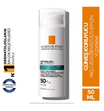 La Roche Posay Anthelios 50 Faktör Yağlı Ciltler İçin Nemlendirici Suya Dayanıklı Yüz Güneş Kremi 50 ml