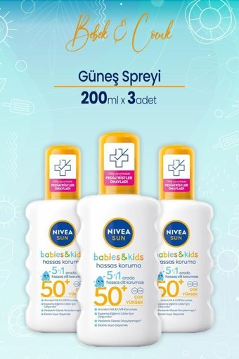 Nivea Hassas Ciltler İçin Güneş Kremi 3x200 ml