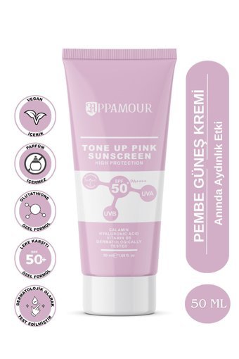 Appamour Renkli 50 Faktör Tüm Ciltler İçin Leke Karşıtı Nemlendirici Kapatıcılı Suya Dayanıklı Yüz Güneş Kremi 50 ml