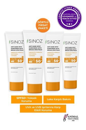 Si̇noz Anti Dark Spot 50 Faktör Kuru ve Normal Ciltler İçin Leke Karşıtı Nemlendirici Yağsız Suya Dayanıklı Yüz Güneş Kremi 50 ml