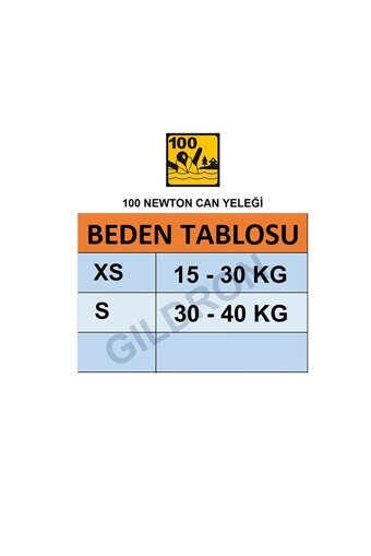 Mesica GDR-002 Plus 100 Newton Fermuarlı Sertifikalı Çocuk Turuncu S Can Yeleği