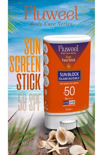 Fluweel Stick 50 Faktör Tüm Ciltler İçin Nemlendirici Suya Dayanıklı Yüz Güneş Kremi 15 ml
