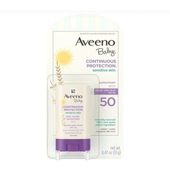 Aveeno Stick 50 Faktör Tüm Ciltler İçin Leke Karşıtı Nemlendirici Yağsız Suya Dayanıklı Yüz ve Vücut Güneş Kremi 50 ml