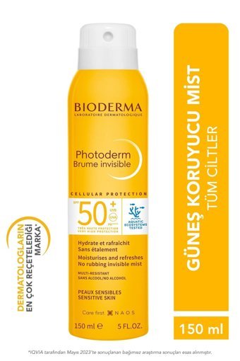 Bioderma Sun Cream 50 Faktör Tüm Ciltler İçin Leke Karşıtı Nemlendirici Yağsız Suya Dayanıklı Yüz ve Vücut Güneş Kremi 150 ml